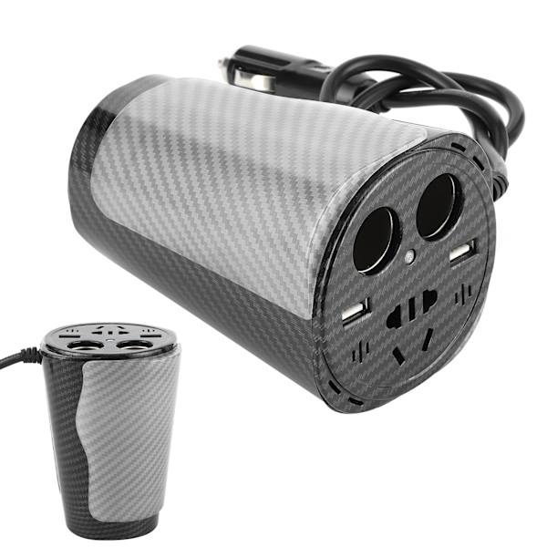 Bil-inverter 12V til 220V LED Power Converter Cup Kulfibertype Modificeret sinusbølge autoplader med 220V/10A stik