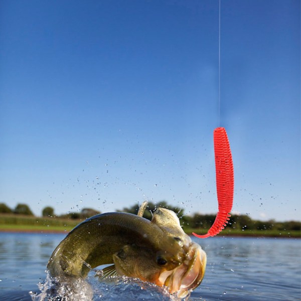 HENG JIA 5 stk 7g/9,8 cm Myke Plast Fiske Agner Grub Worm Agner Fiskeutstyr Tilbehør Rød