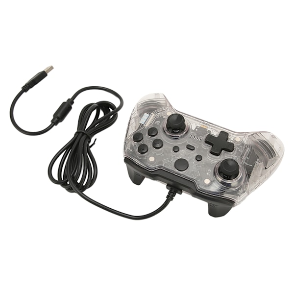 Langallinen peliohjain, kaksoisvärinä, RGB-läpinäkyvä kuori, peliohjain, joystick Xboxille ja PC:lle, valkoinen