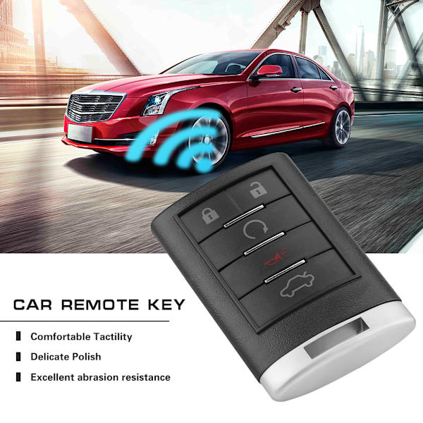 OUC6000066 Bilnøkkel med 5 knapper, fjernkontroll, 315 MHz, nøkkelfri adgang for Cadillac CTS 2008-2013