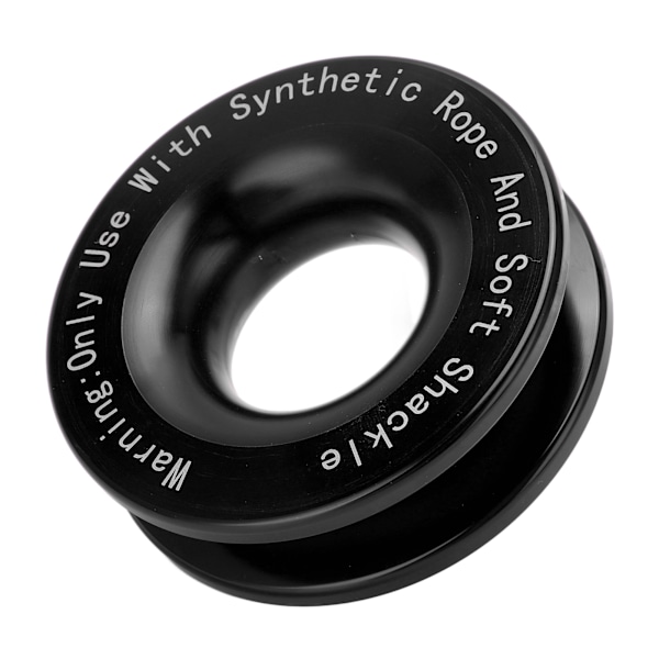 Winch Snatch Recovery Ring 41000lbs Brudstyrke til 7/16in 1/2in Blød Shackle med 3/16in 1/4in 3/8in Tovværk Sort
