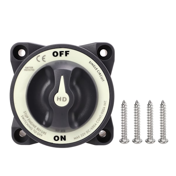 Marine Master Batterikontakt 600A 32V Enkeltkredsløb On Off Power Kill Switch til Marine Båd RV