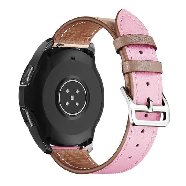 20 mm universal urrem i ægte læder - Beige / Lyserød[BEMS] Pink pink