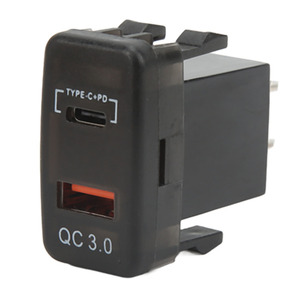 Rocker Switch Style Dobbelt USB Billader Hurtigopladningsstik Med Blå Voltmeter Universal til RV