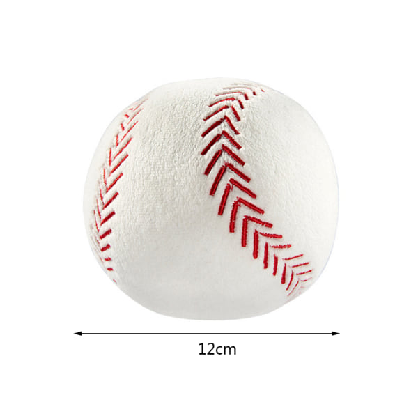 Simuleret sfærisk pude vinterplys åndbar fan gave plyslegetøj tredimensionel baseball (diameter 12 cm)