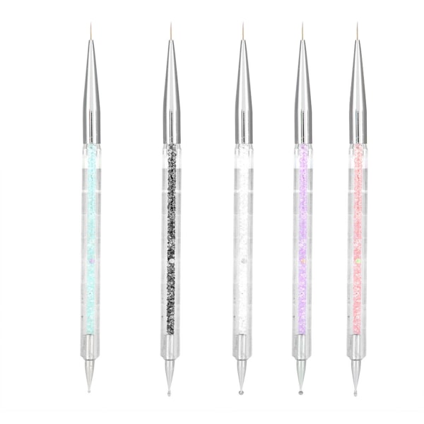 5 kpl Double Heads Crystal Dotting manikyyrityökalut Maalaus Dot Pen Nail Art Paint Set++/