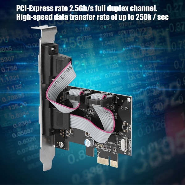 PCI-E til RS232 2-ports seriell portomformer PCI Express-kontrolleradapter utvidelseskort++