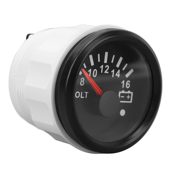 52MM Båtvoltmeter DC9 till 32V Pekares Voltmätare med Färgrik Bakgrundsbelysning för Husbilar Yachter Fiskebåtar Fartyg Svart Platta Svart Skydd