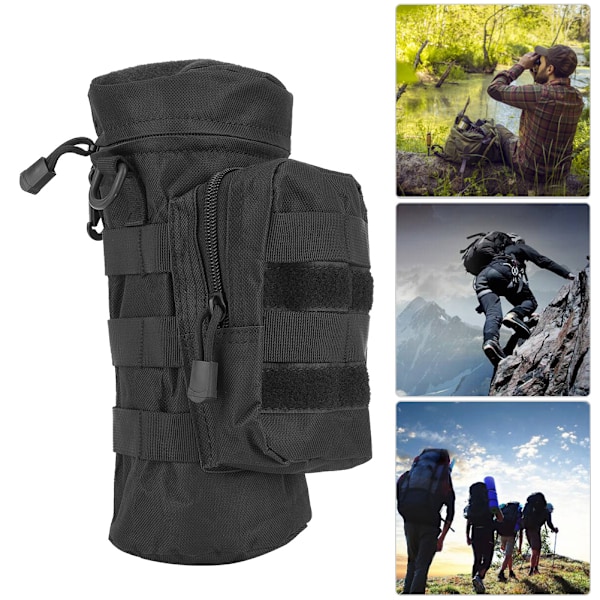 Vattenflaska-ficka för utomhusbruk, bärbar, militär, Molle-kedja, ryggsäck, camping, vandring