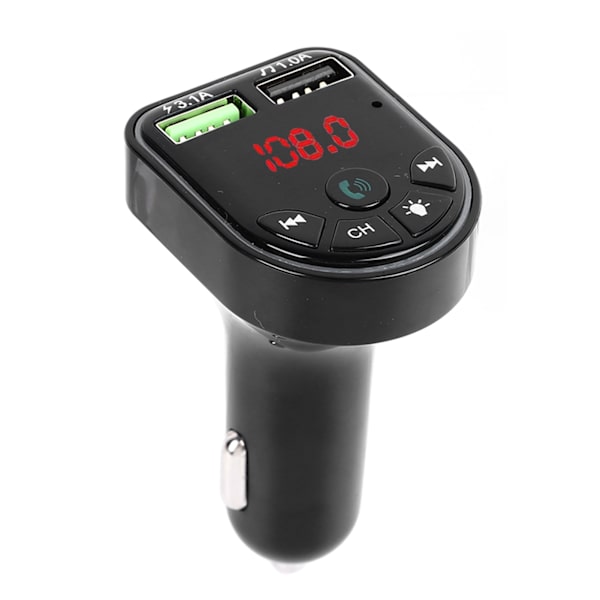 Bluetooth-sändare Inbyggd omgivande ljus Snabbladdning Handsfree-samtal MP3-musikspelare för bilar