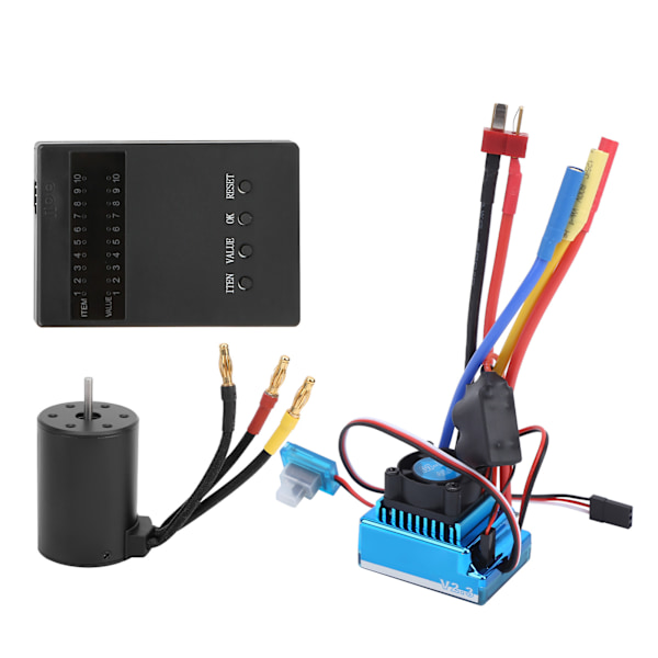 3650 2300KV Børsteløs Motor 45A Børsteløs ESC Programmeringskort for 1:10 RC Bilmodell