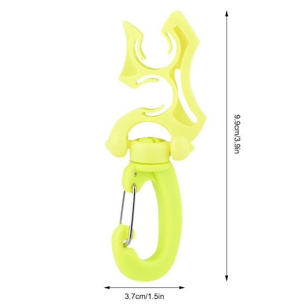 Scuba Diving Dobbel BCD Slangeholder Klipp Regulator Holder Spenne Haken for Snorkling (Gul)