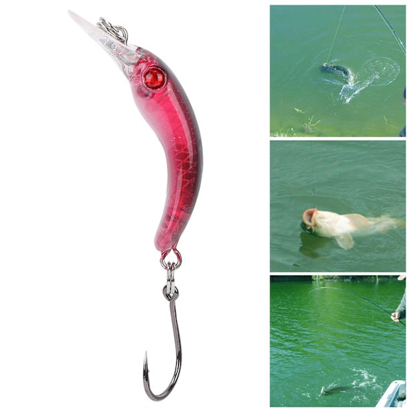 Eläväinen Kovamuovinen Uistin Minnow Syötti Koukulla Kalastus Crankbait Wobbler Tarvike (D)