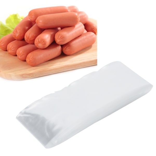 TIMH 50m x 50mm elintarvikelaatuinen muovinen syötäväksi kelpaamaton makkarakinkku hot dog -kuori makkaranvalmistukseen