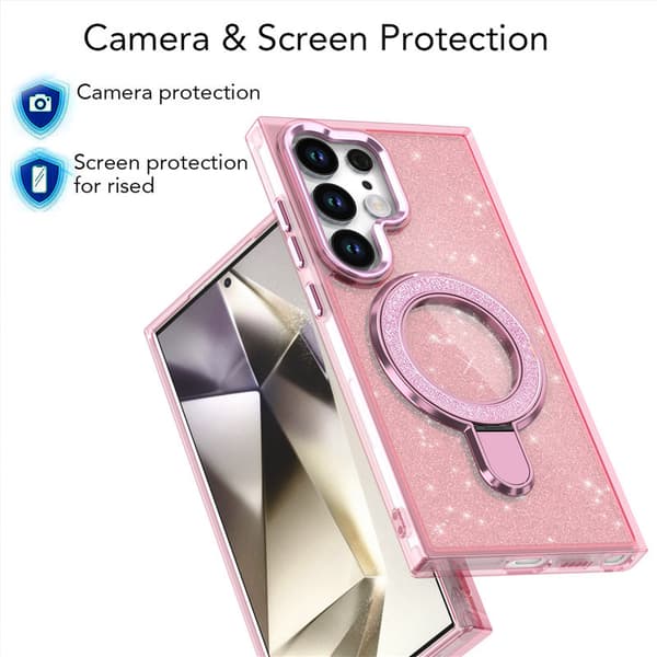 Samsung Galaxy A05S Mobildeksel, Magnetisk Usynlig Stativdeksel (Rosa) Pink Samsung A05S
