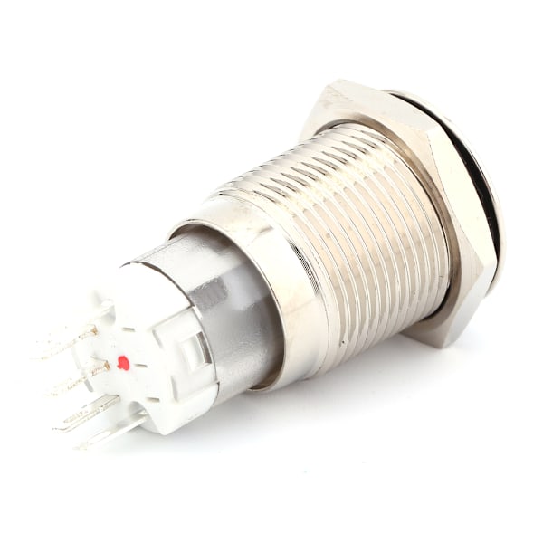 1 stycke 16mm 1NO 1NC Koppling 12V Metall LED Vändströmbrytare Låsande Tryckknapp