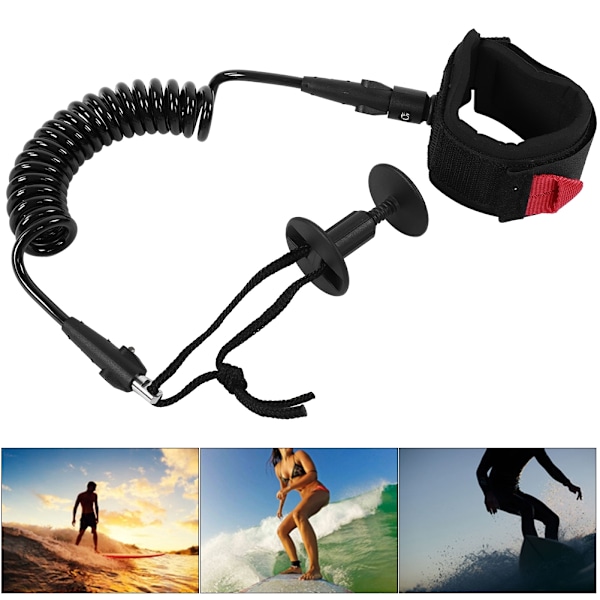 Bodyboard-ranneke, kierteinen, surffivarusteet, 5,5 mm/1,5 m, musta