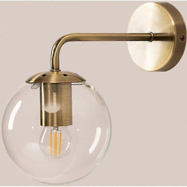 Veggmontert lampe i gullfarget metall