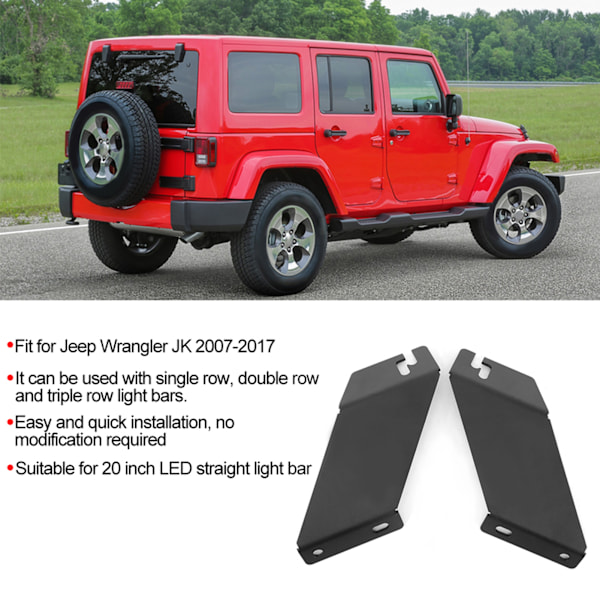 2 stk. LED-lysstangbrakett for Jeep Wrangler JK 2007-2017