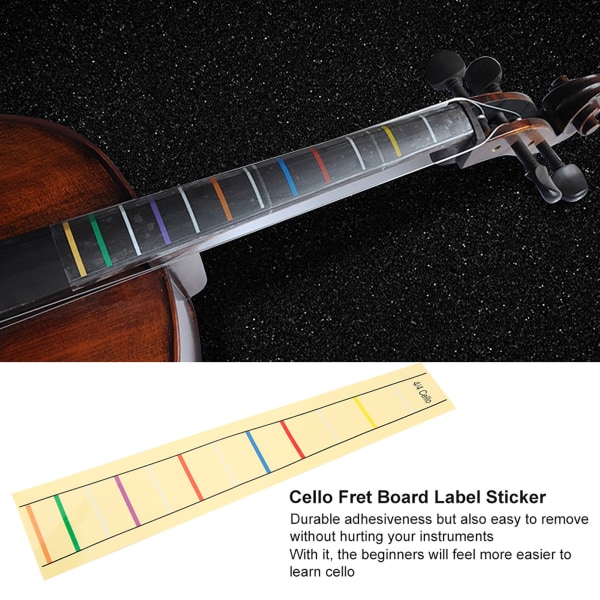 Praktisk båndetikett-klistremerke Fingerposisjonsmarkør for nybegynnere med celloøving(4/4)//+
