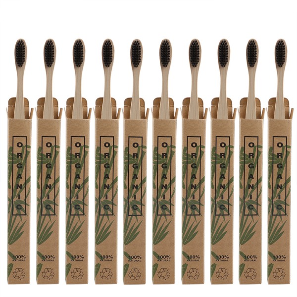 50 sorte børstehoder/selges individuelt eske bambus tannbørste naturlig bambus håndtak tre miljøvennlig bambus kull myk bust++/