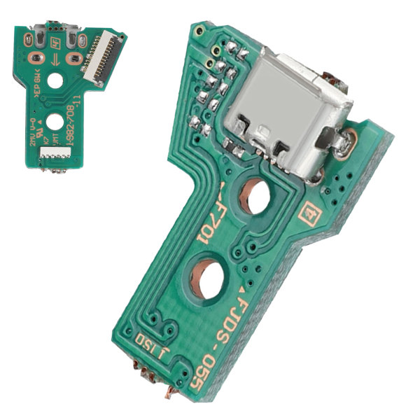 Erstatning for USB-ladekortport-uttak Lader JDS-050 for PS4-kontroller Spillhåndtak++