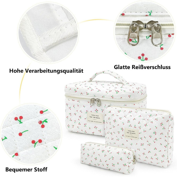 【BEMS】3-pakning - Toalettmappe/Kosmetikkveske B