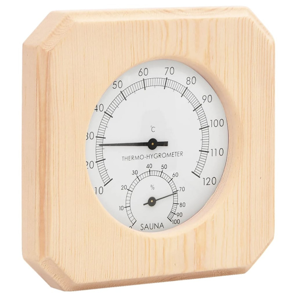 【BEMS】vidaXL 2-in-1 Sauna Thermometer and Hygrometer Sand Timer Set Solid Pine Wood 550