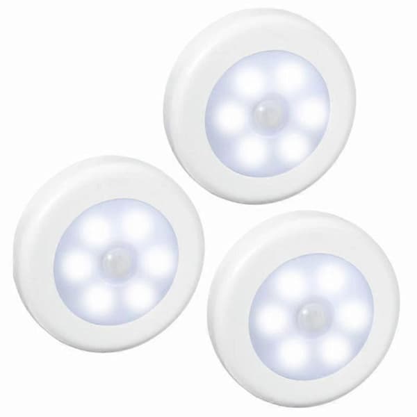 3-delt LED-bevægelsessensor selvklæbende belysningssæt med magnetisk monteringsbase