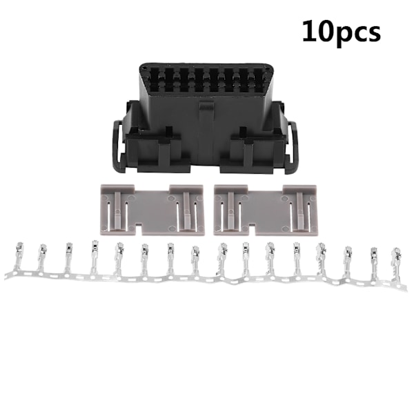 OBD2 II 16-stifts honkontakt OBDII-kabelbil Auto Adapter Plug Shell Kit för Kia J1962