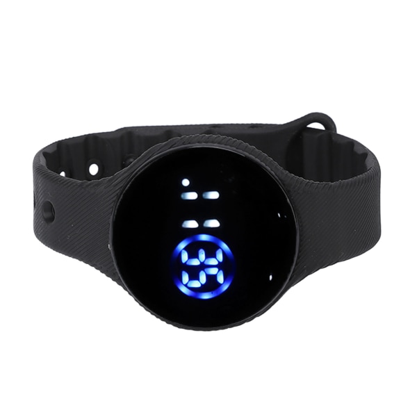 Digitalklocka för barn, vattentät silikonarmband, reptålig LED-elektronisk klocka för studenter, svart