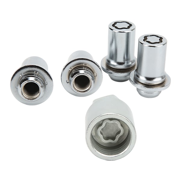 5 st/set Nickel krom hjullåssats Däck Stöldskyddsdesign Fordonsdelar 00276-00901