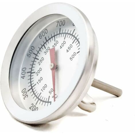 Analogt stegetermometer 10°C - 500°C - 3,8 cm sonde - 5 cm diameter display - 8 mm gevindforbindelse til grill og ovn