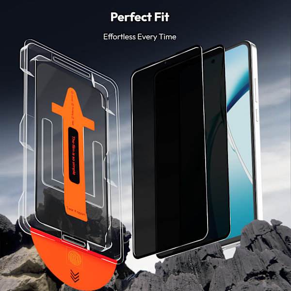 【BEMS】2-Pack OnePlus CE4 Lite 5G Privacy Screen Protector & 2-Pack Lens Protector - Tempered Glass | [Automatic Installation] - Bubble-Free