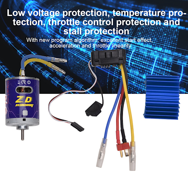 Kestävä 540 Harjaton Moottori 45A ESC Sarja 1/10 RC Buggy Truggy Kuorma-auto Crawler Blue