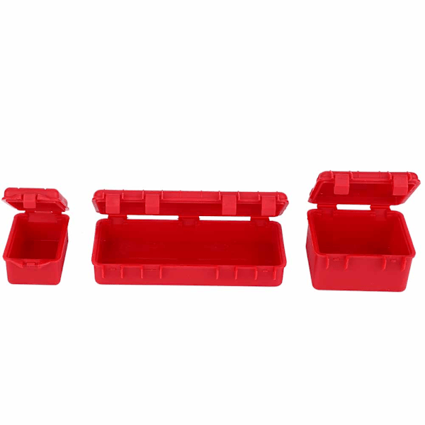 Simuleringsverktygslåda Bagage Koffert Dekoration För 1/10 RC Crawler TRX4 SCX10 90046 D90 (Röd)