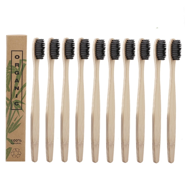 50 sorte børstehoveder/sælges individuelt pakket bambus tandbørste naturlig bambus håndtag træ miljøvenlig bambus kul bløde børster++/