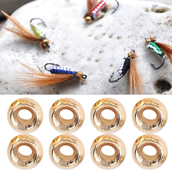 25 stk Fluestrikking Tungsten Legering Perler Runde Nymfehode Ball Fiskeutstyr Gull (2,4 mm)