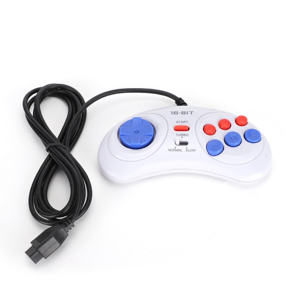 16-bits 9-pins mini håndholdt spillkonsoll Ergonomisk spillkontroller hvit for Sega++