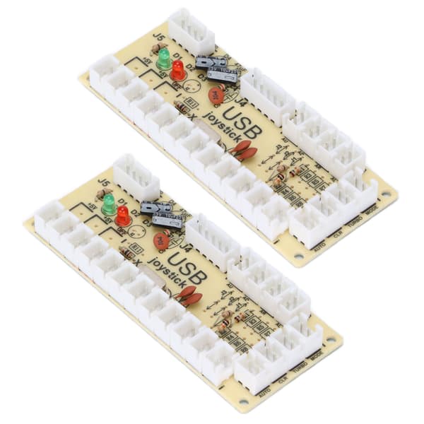 USB-koder uten forsinkelse, arkadespillkontroller kompatibel med PC MAME Raspberry Pi Retro dobbel joystick-knapp