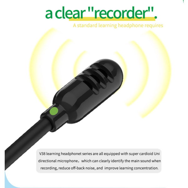 [Spot Goods Airpods] Langalliset kuulokkeet kuulokkeille Stereo Learning Headset Kevyet lasten kuulokkeet Super Cardioid yksisuuntainen mikrofoni blue