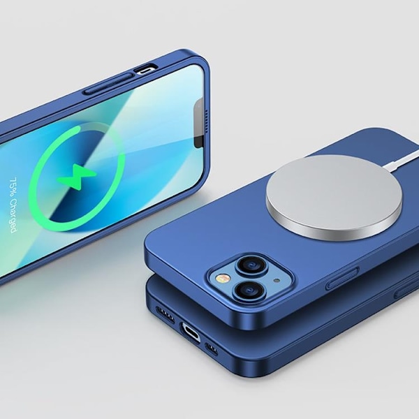 【BEMS】Joyroom Compatible with iPhone 13 Case 360 Full - Blue Blå 50