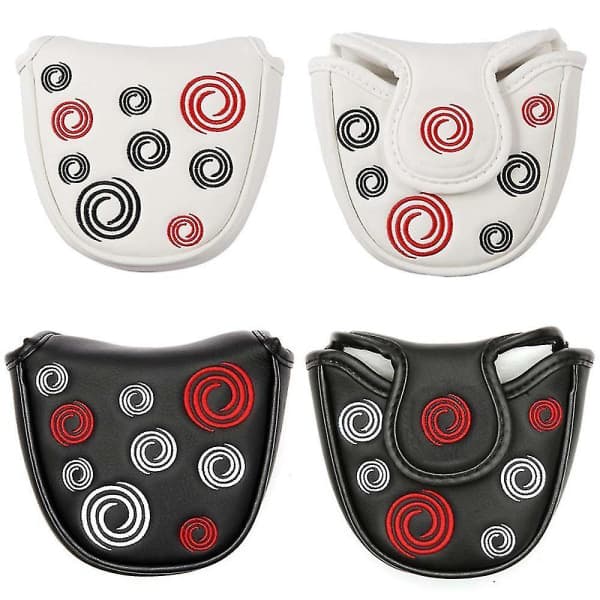 Golf Head Guard Golf Mallet Putter Skydd Läder Huvudskydd Magnetisk Stängning[BEMS] Simple White