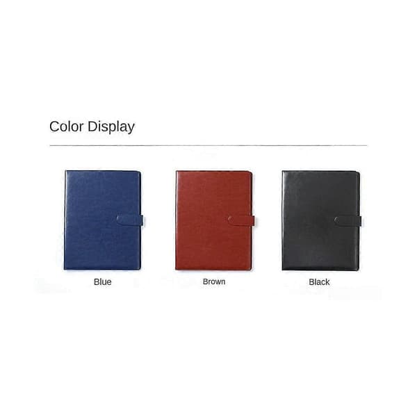 A4 Lædermappe Multifunktionel Forretningskontraktmappe Med Noter Kontorartikler Mappe Blå