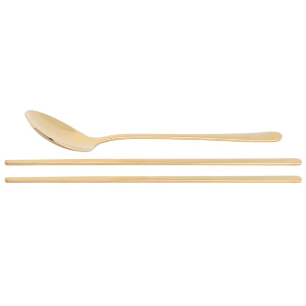 Korean Style 304 Stainless Steel Spoon Chopsticks Set - Christmas Gift (Gold)