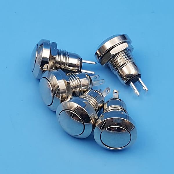5 stk/sæt Mini 8 mm metal trykknapafbryder 1NO 2-polet AC 250V