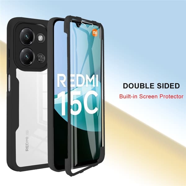 Xiaomi Redmi 15C (173mm) 360 TPU-cover - Sort Black black