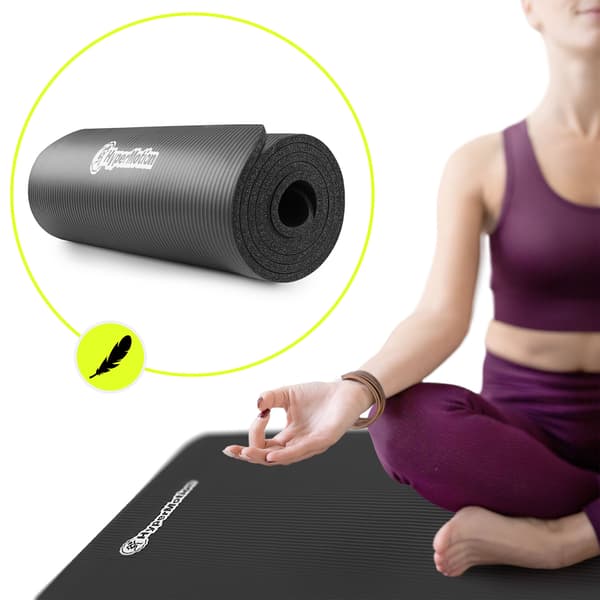 【BEMS】Yogamåtte NBR 8 mm 183x61 cm med rem – HyperMotion sort