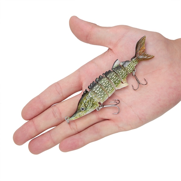 11cm Plast Fiskebete Artificiellt Multisektion Sjunkande Wobbler Krokar Utrustning (JM040-4)