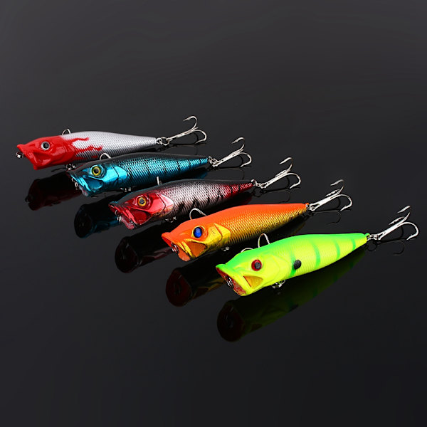 5 kpl Popper-uistinten sarja, Bass Crankbaits, vieheet, kalastustarvikkeet, ahvenen vieheet